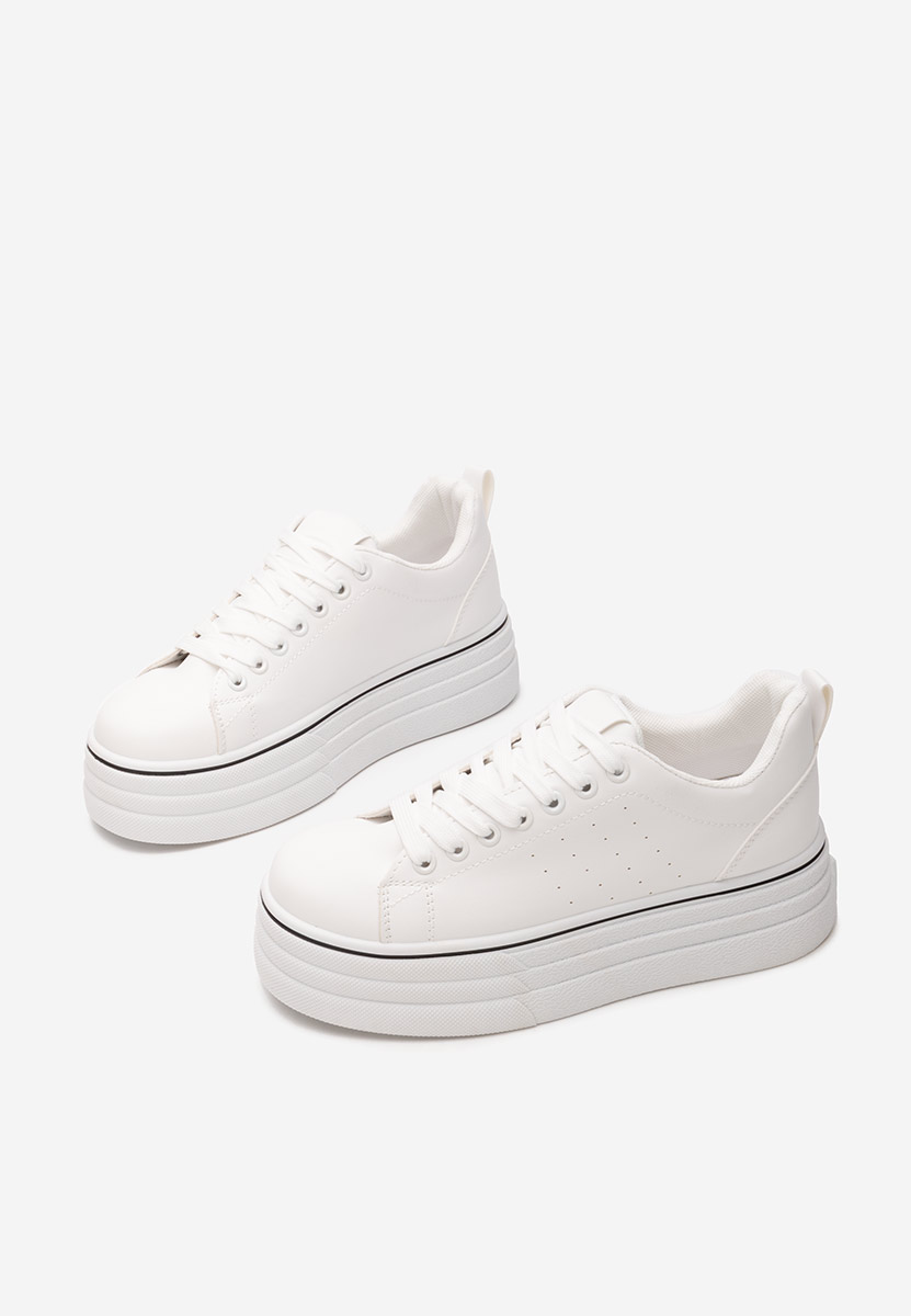 Sneakers cu platformă Asalia albi