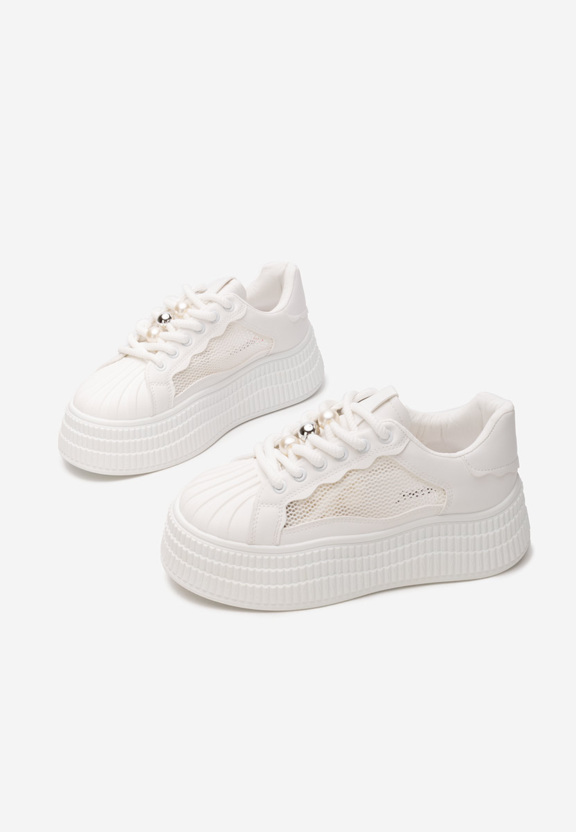 Sneakers cu platformă Particia albi