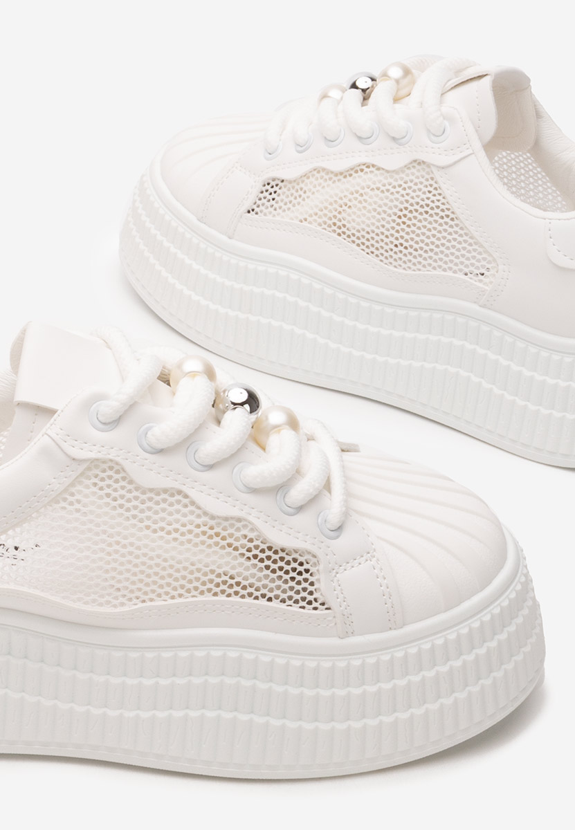 Sneakers cu platformă Particia albi