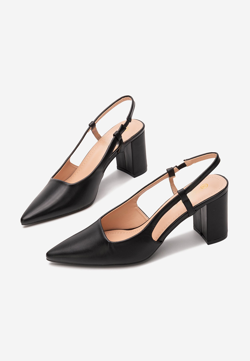 Pantofi cu toc gros Barria negri
