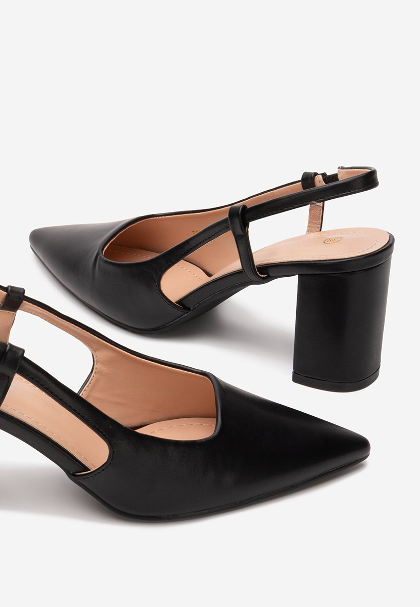 Pantofi cu toc gros Barria negri