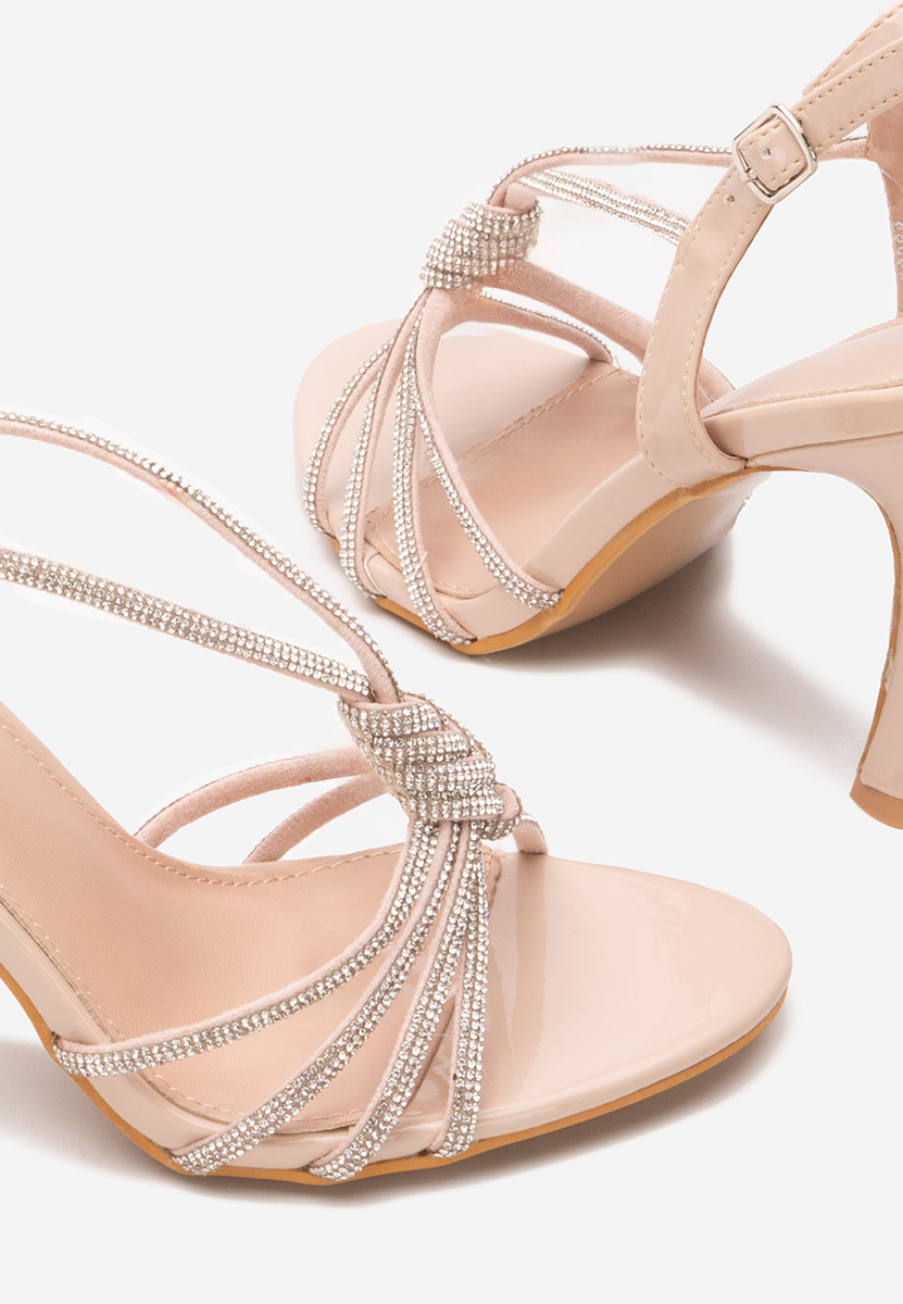 Sandale elegante cu toc Madea nude