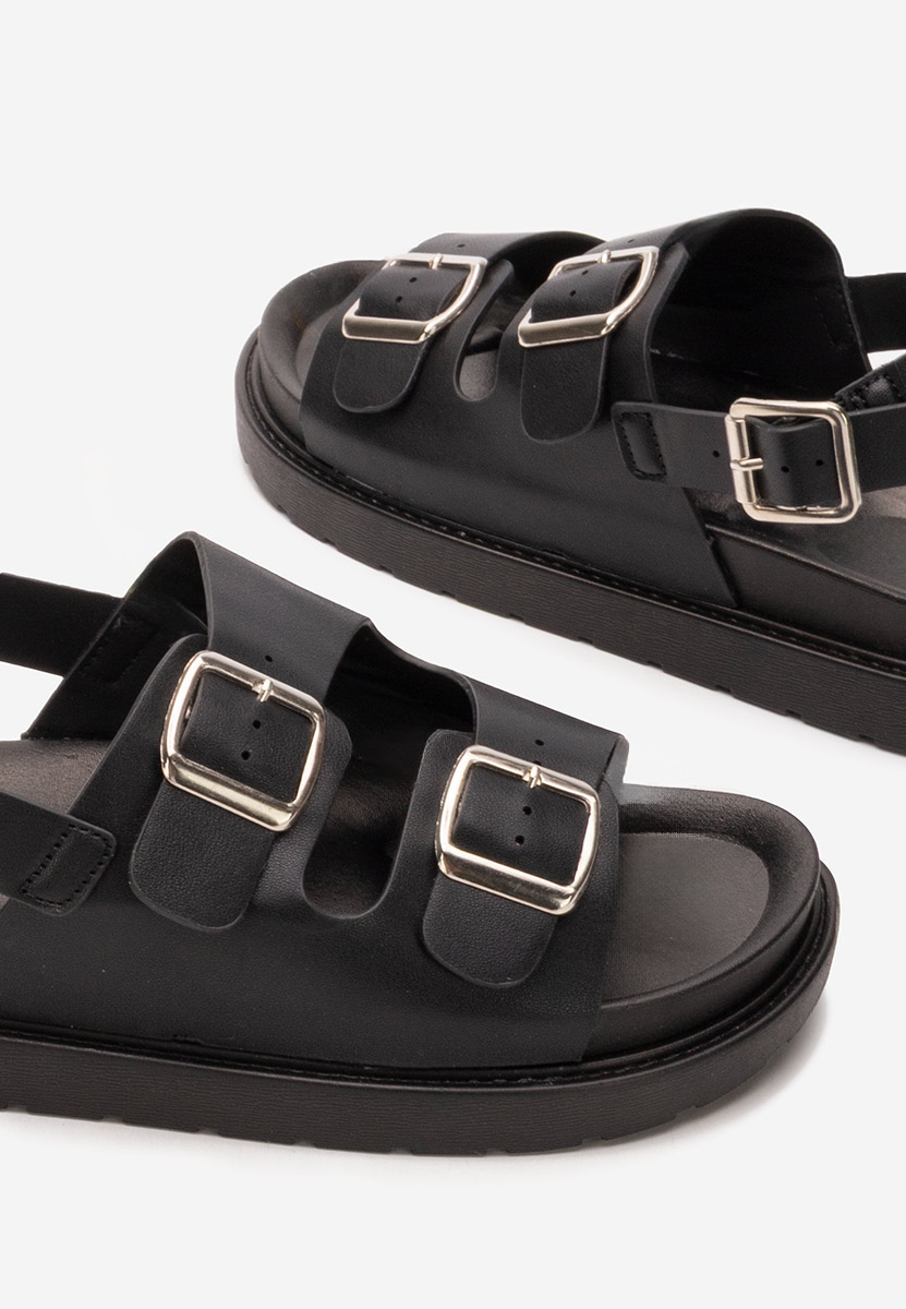 Sandale cu talpa groasa Carnia negre