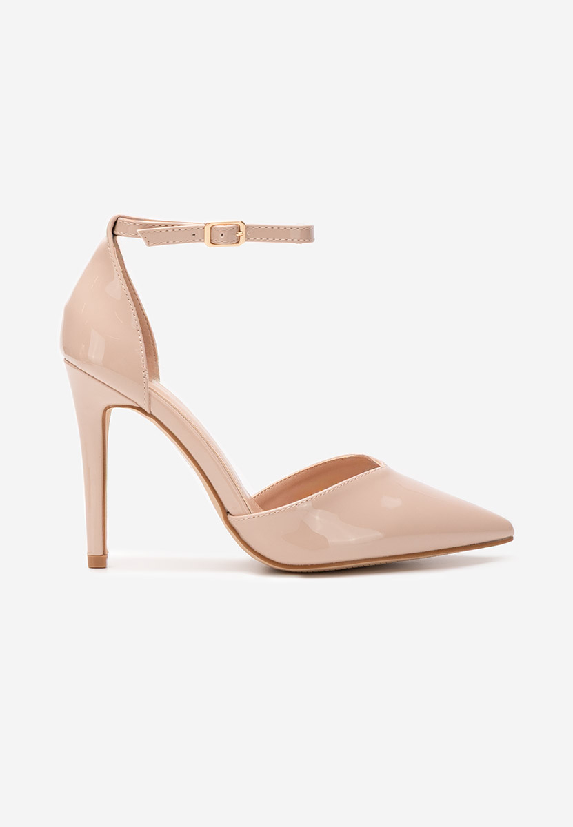 Pantofi cu toc subtire Nedera nude