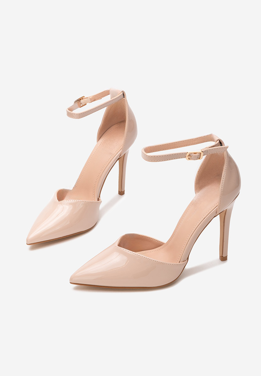Pantofi cu toc subtire Nedera nude