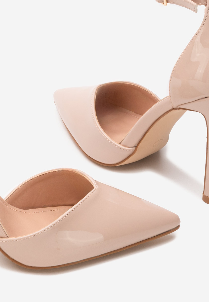 Pantofi cu toc subtire Nedera nude