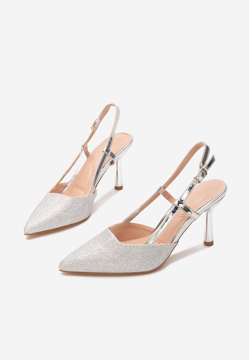 Pantofi slingback Frezia argintii