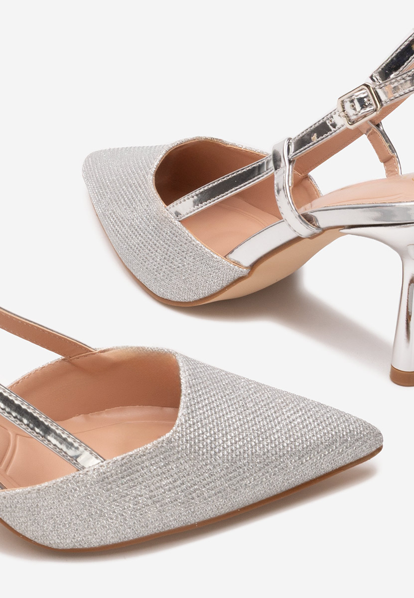 Pantofi slingback Frezia argintii