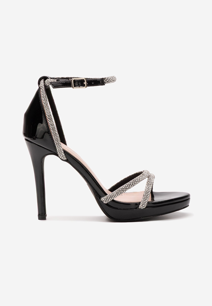 Sandale elegante cu toc Majorie negre