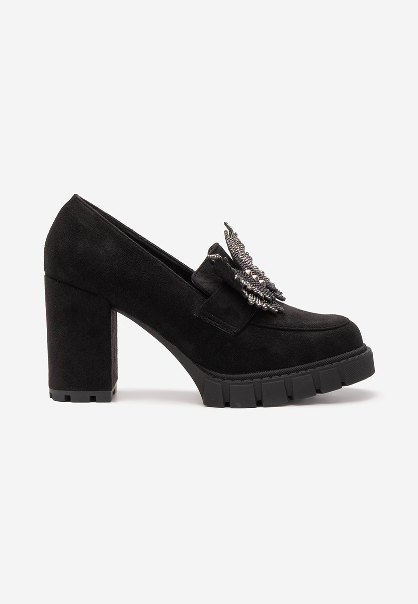 Mocasini cu toc Alishia V2 negri