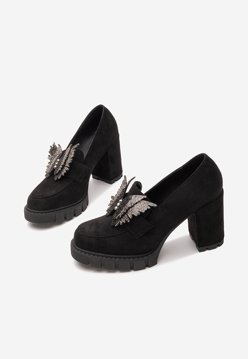 Mocasini cu toc Alishia V2 negri