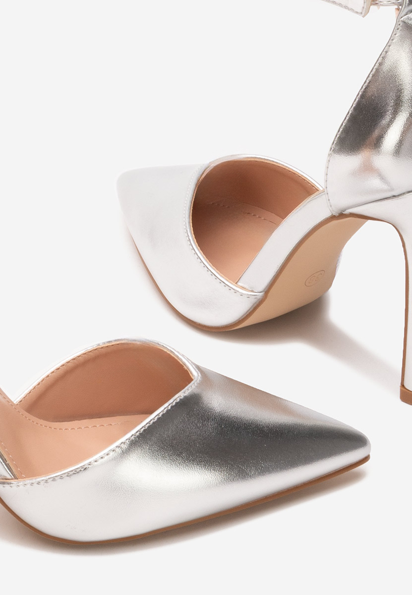 Pantofi cu toc stiletto Jalisa argintii