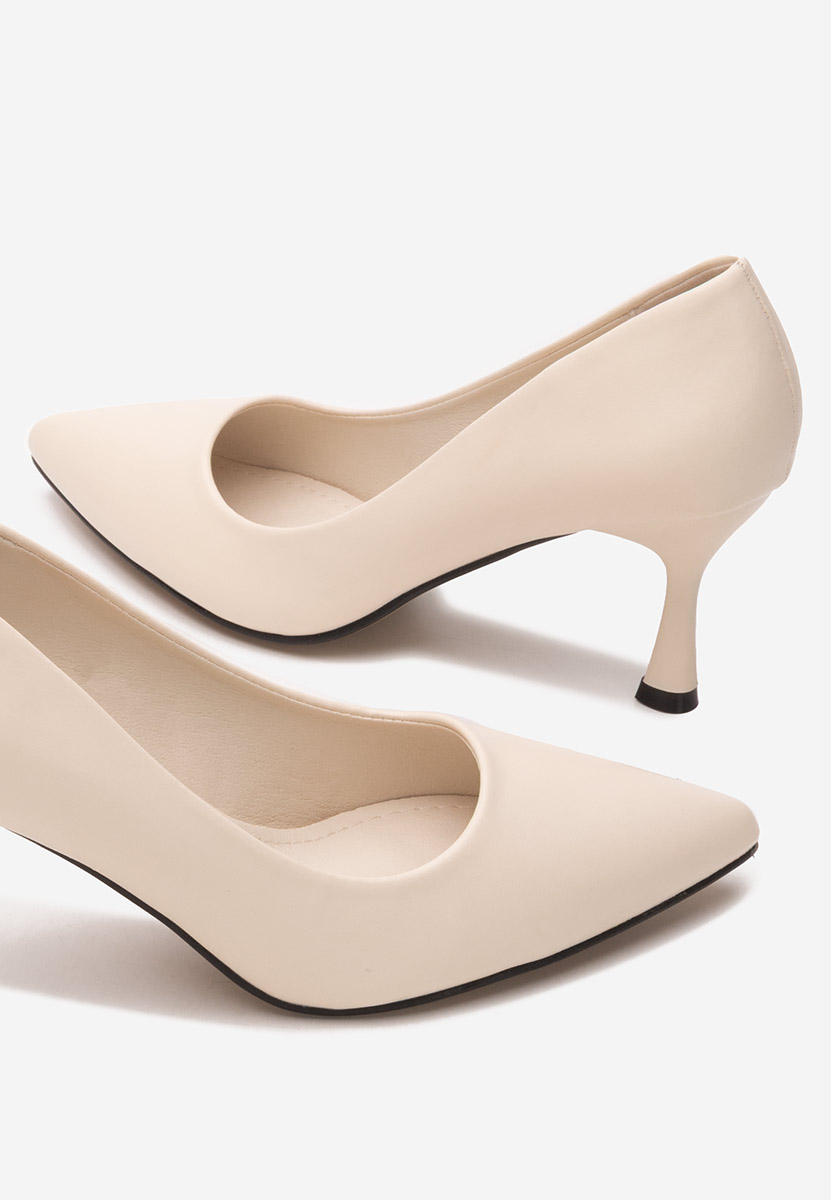 Pantofi cu toc Karria crem