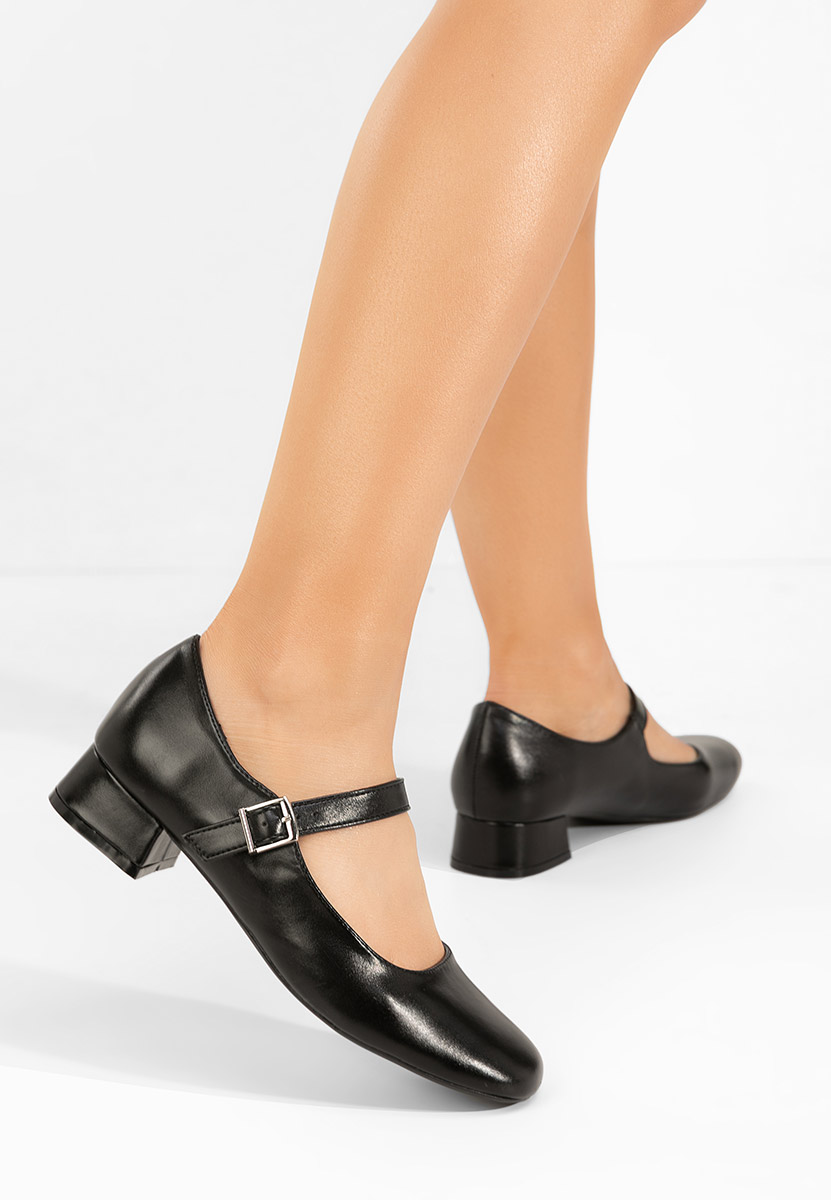 Pantofi cu toc mic Stephine negri