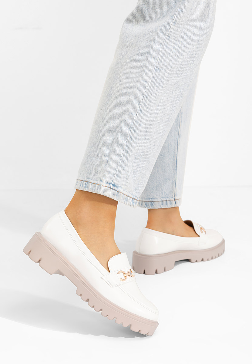 Mocasini dama eleganti Aelle albi