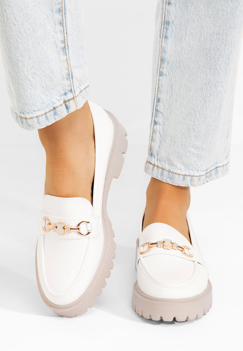 Mocasini dama eleganti Aelle albi