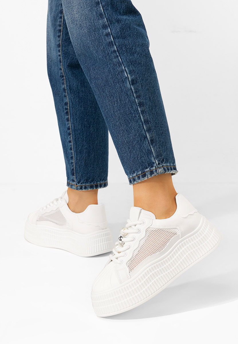 Sneakers cu platformă Particia albi