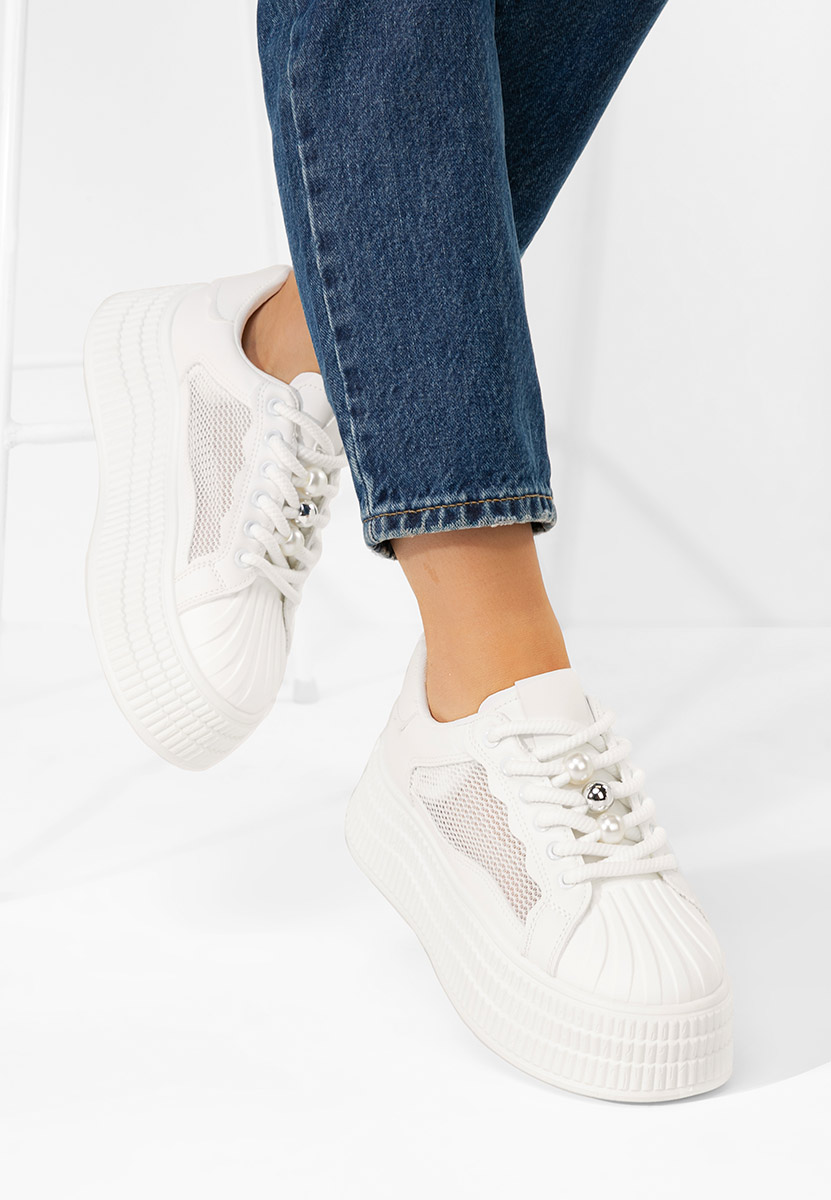 Sneakers cu platformă Particia albi