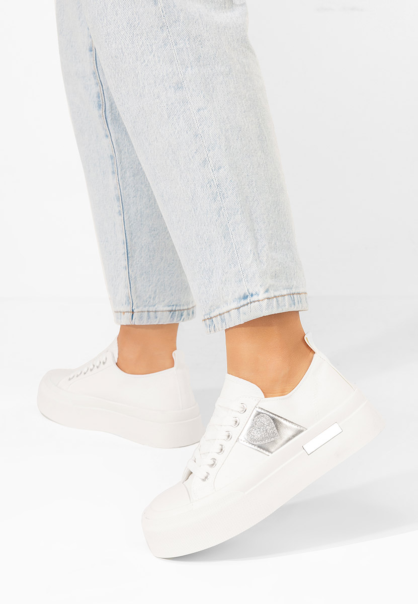 Sneakers cu platformă Anasty albi