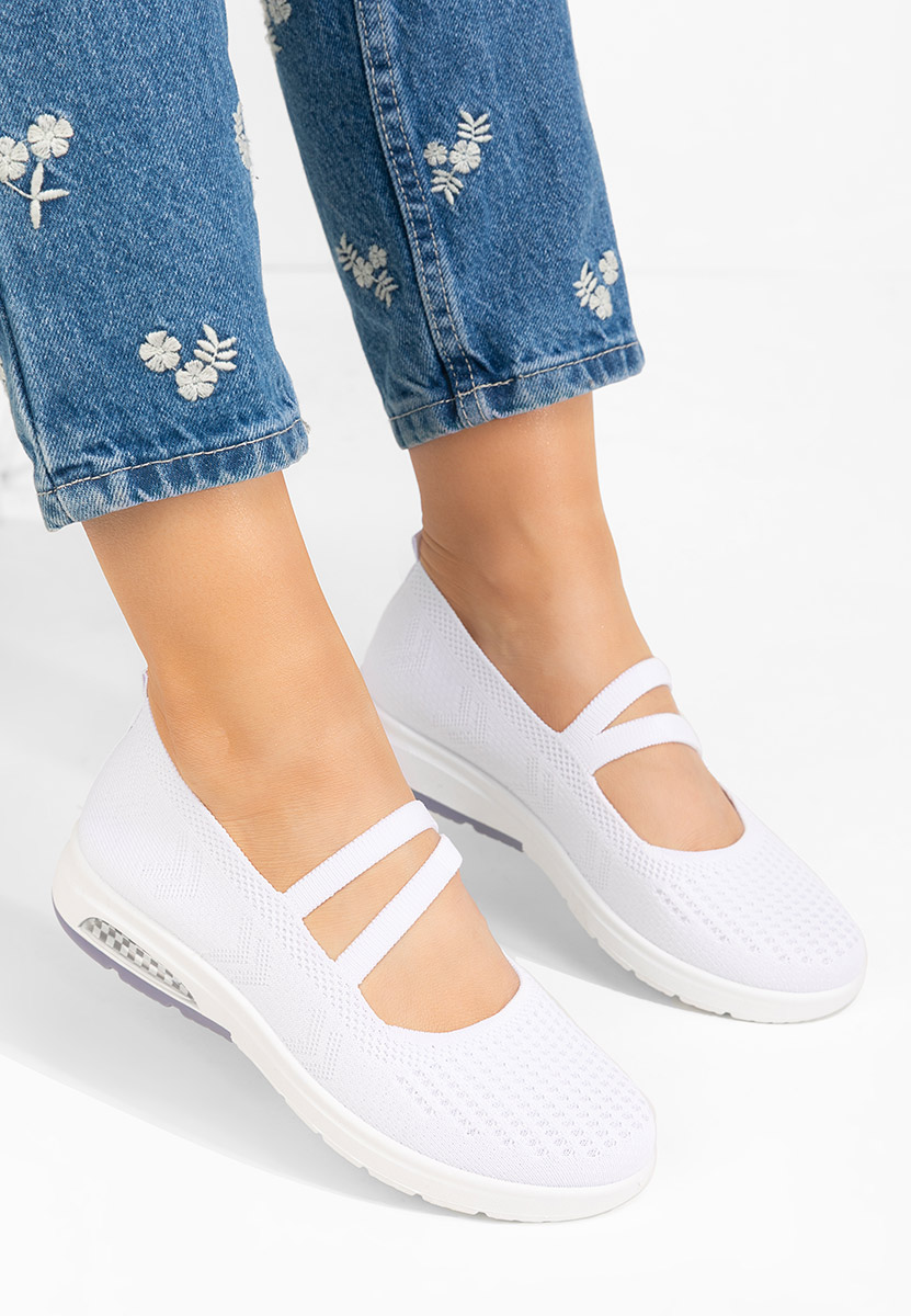 Pantofi casual dama Madelyn albi
