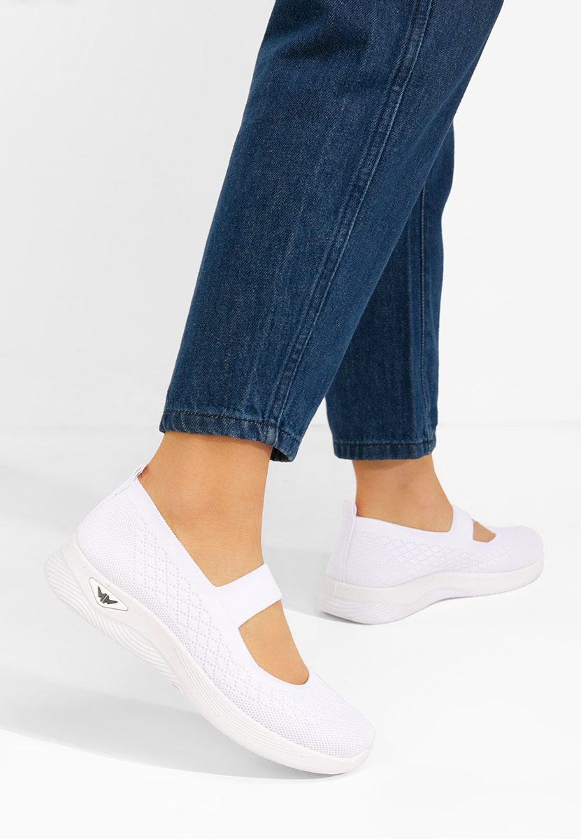 Pantofi casual dama Wonda albi