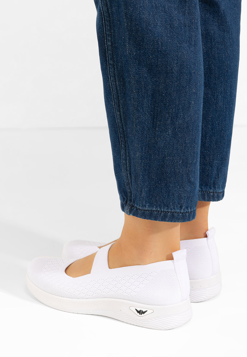 Pantofi casual dama Wonda albi
