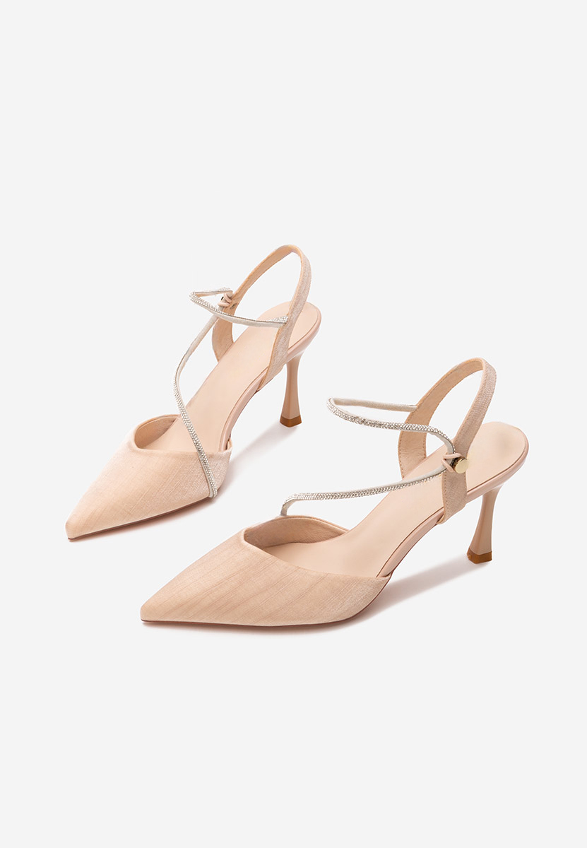 Pantofi stiletto slingback Naomie champagne