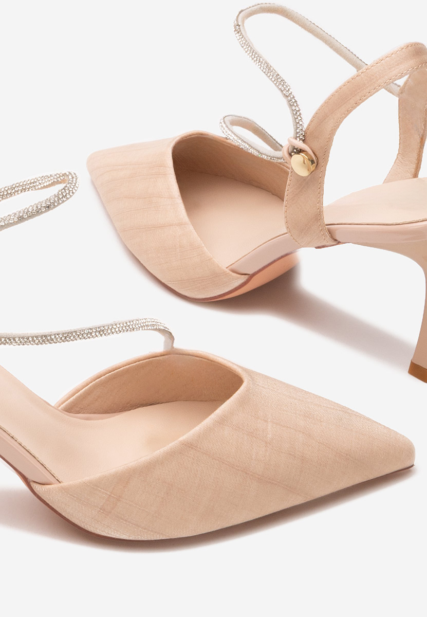 Pantofi stiletto slingback Naomie champagne