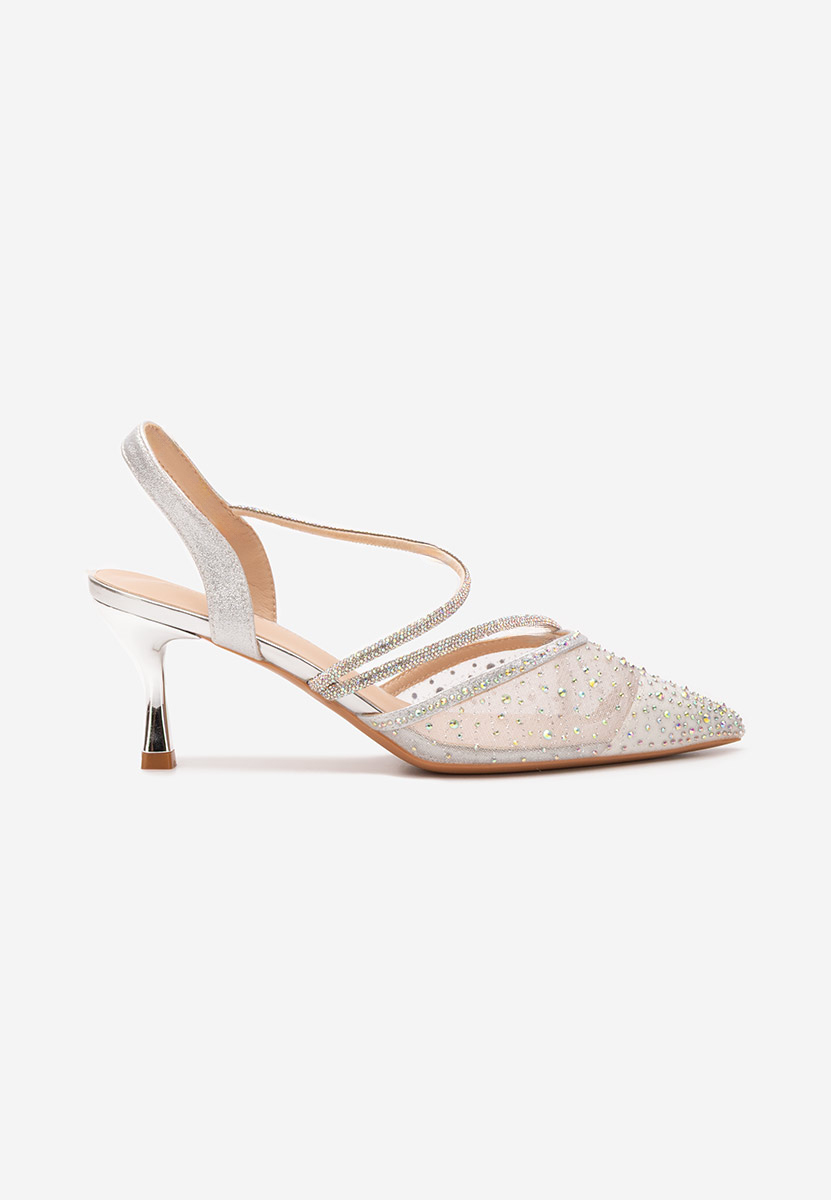 Pantofi slingback Malory argintii