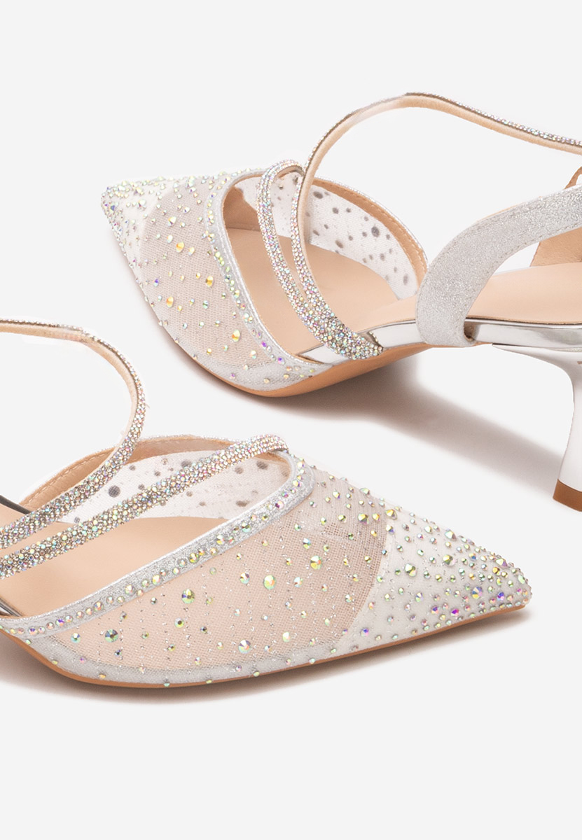 Pantofi slingback Malory argintii