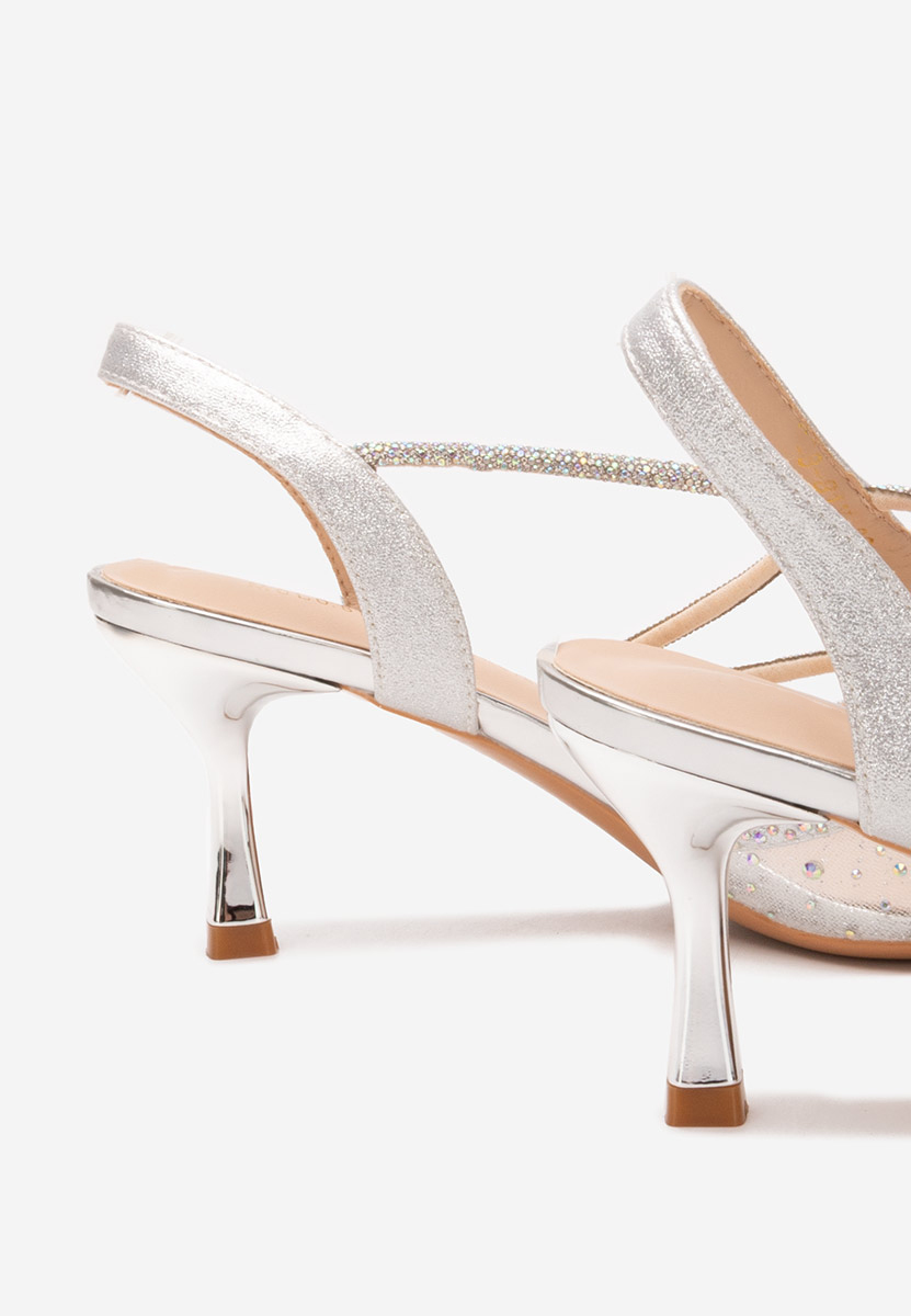Pantofi slingback Malory argintii