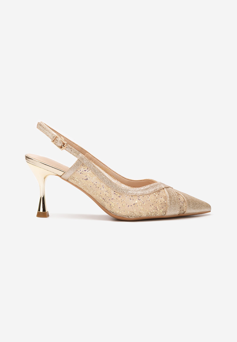 Pantofi slingback Henriette aurii