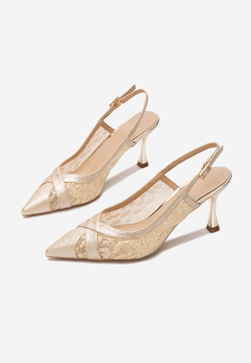 Pantofi slingback Henriette aurii
