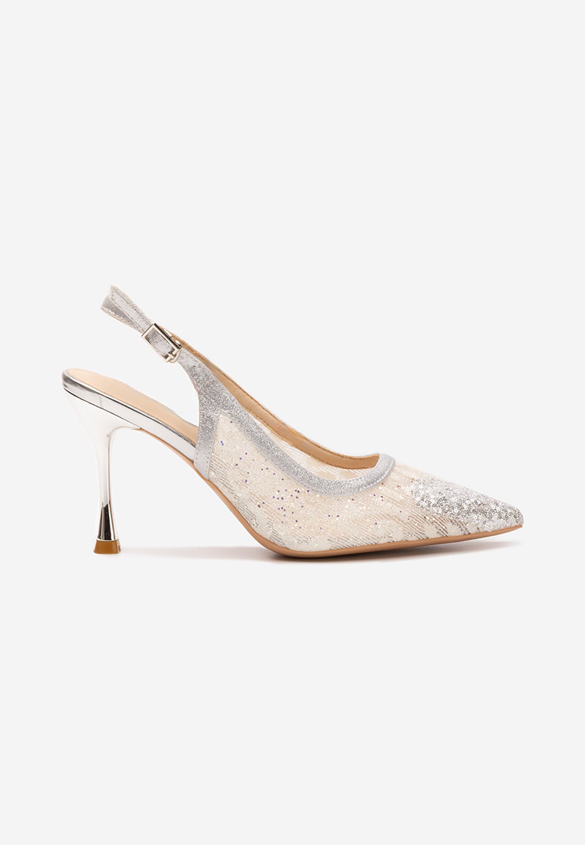 Pantofi slingback Maddison argintii