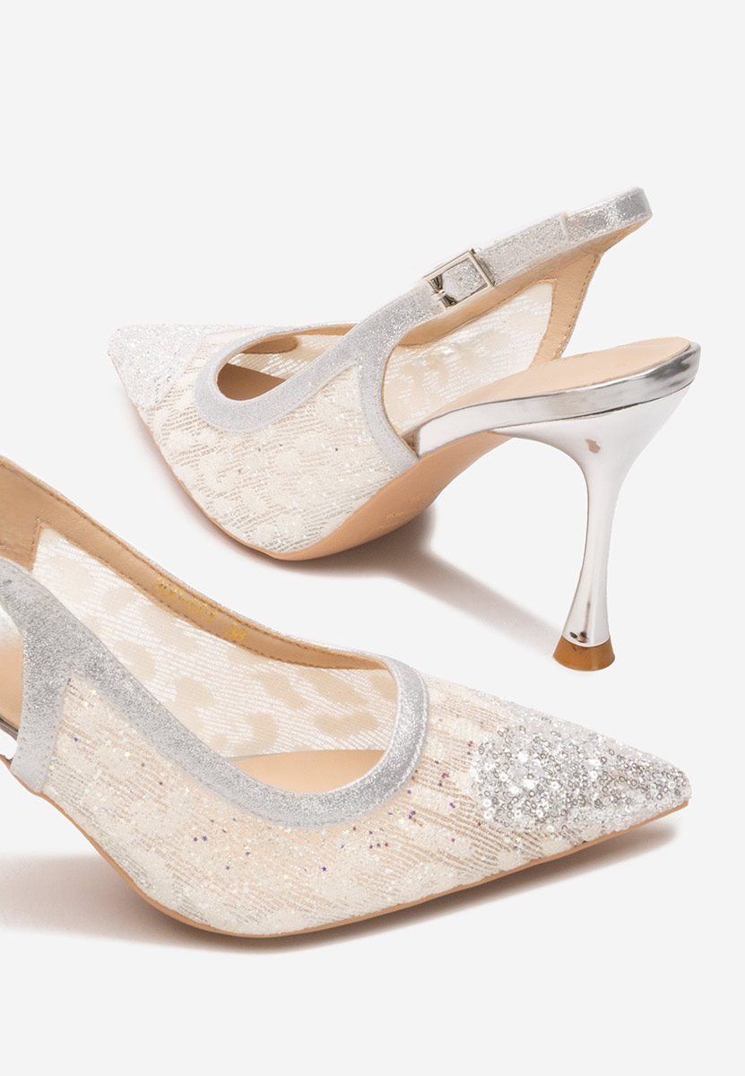 Pantofi slingback Maddison argintii