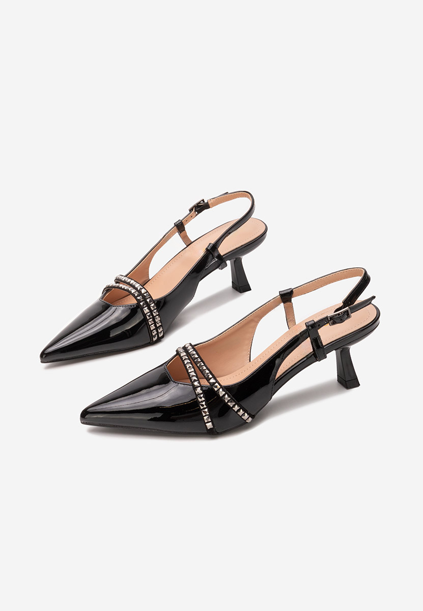 Pantofi slingback Crinna negri