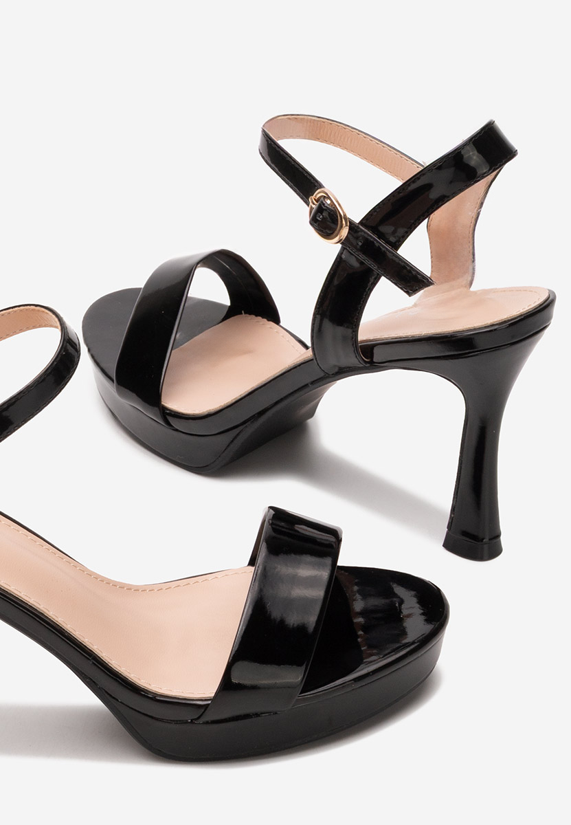 Sandale cu toc subtire Medea negre