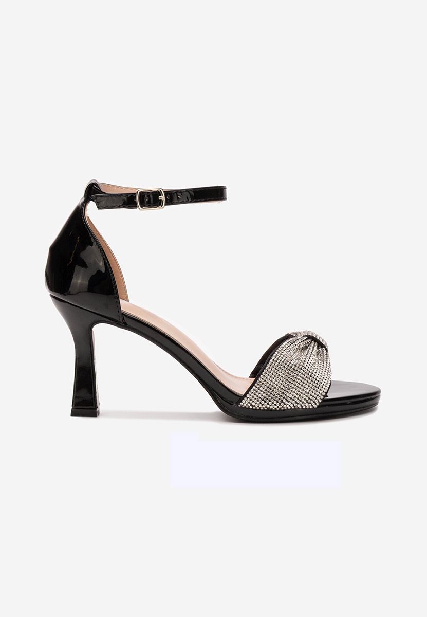Sandale elegante cu toc Jullia negre