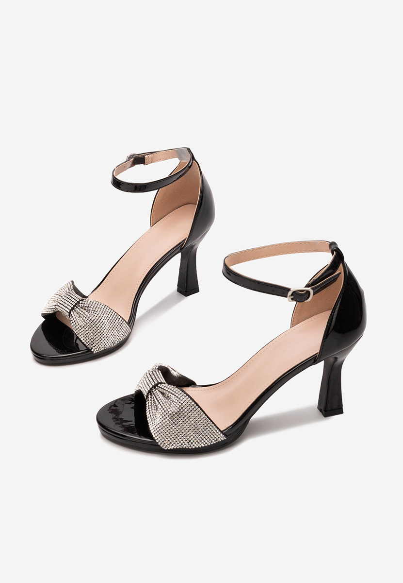 Sandale elegante cu toc Jullia negre