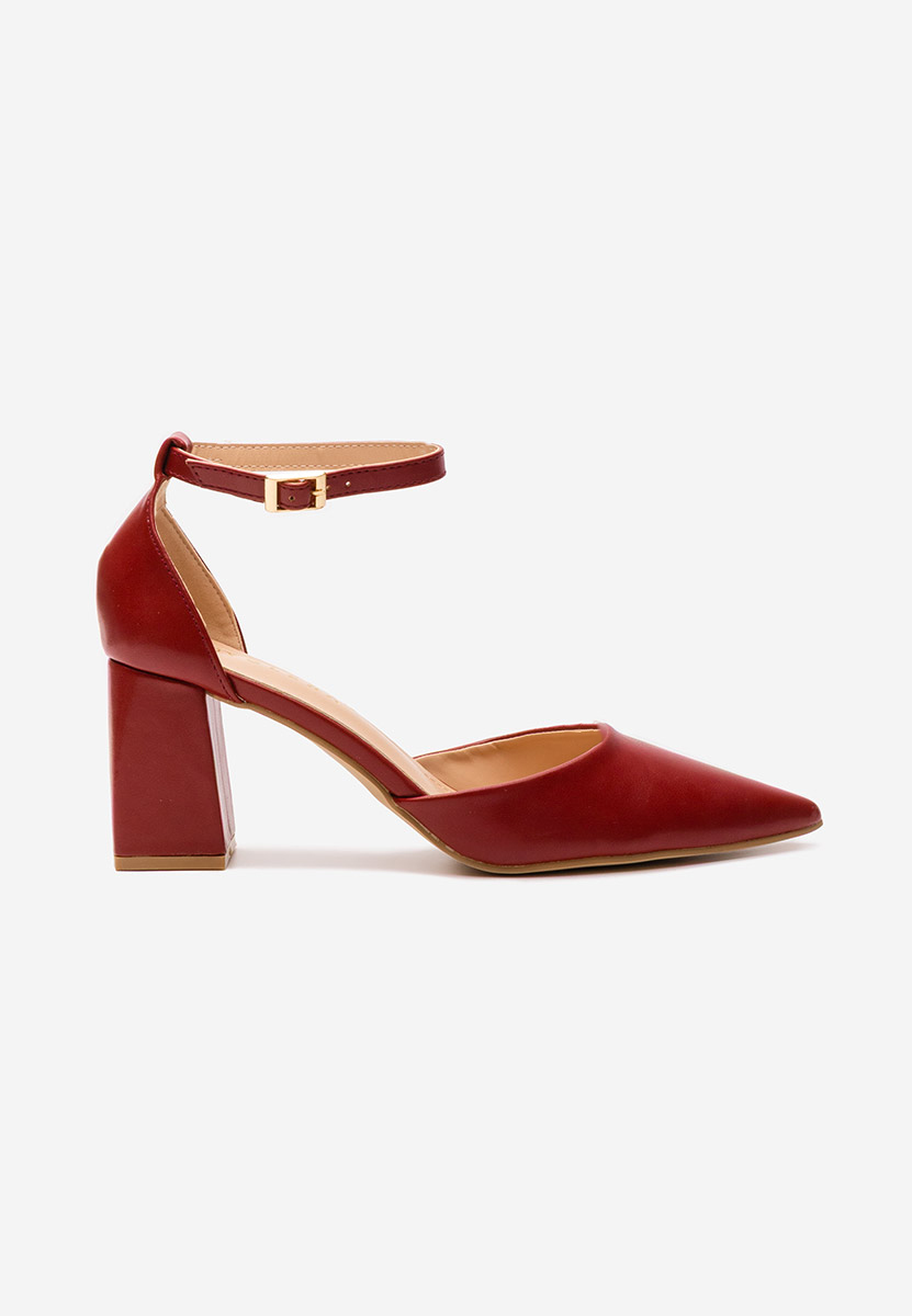 Pantofi cu toc gros Nedelia rosii
