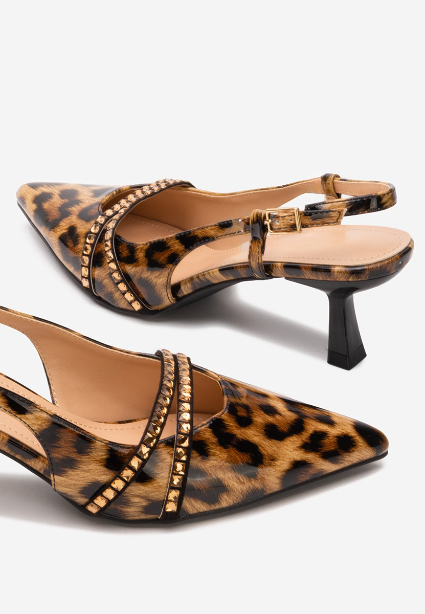 Pantofi slingback Crinna leopard