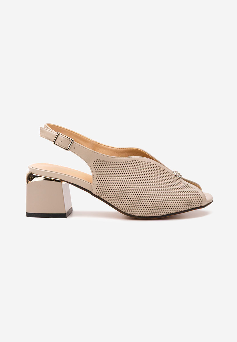 Sandale cu toc gros Lacie camel