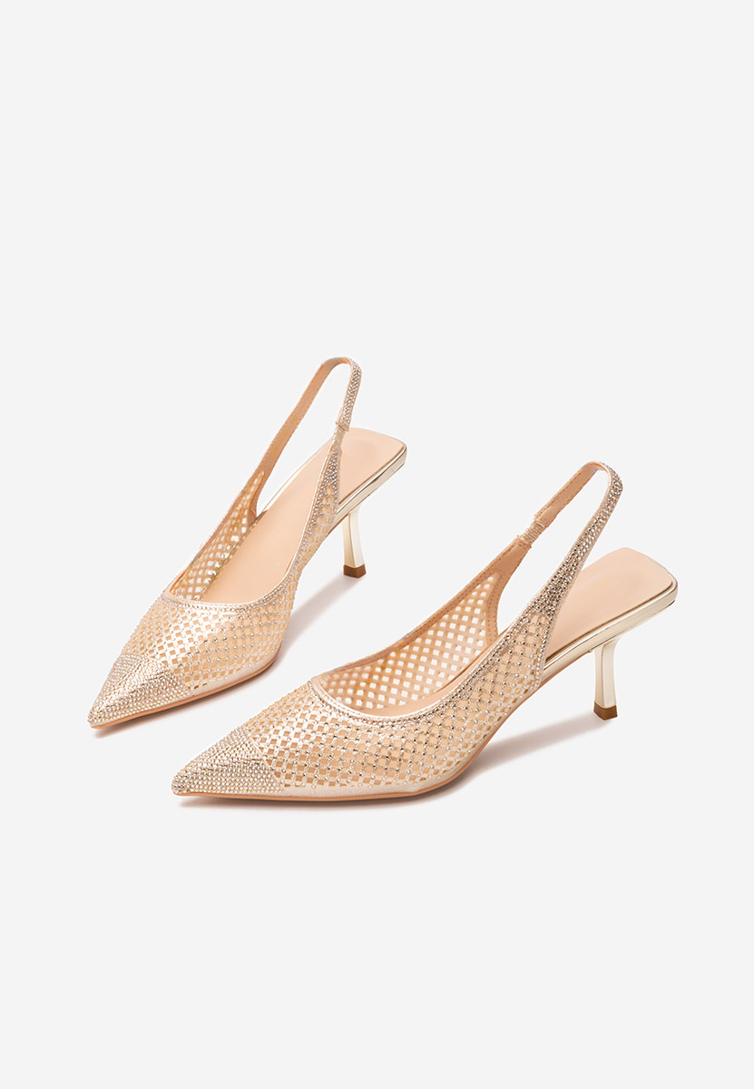 Pantofi slingback Terrela aurii