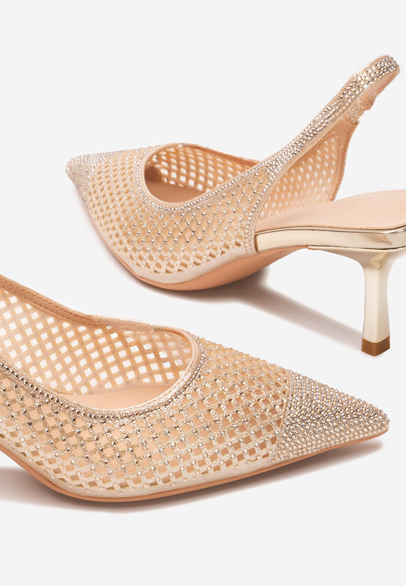Pantofi slingback Terrela aurii