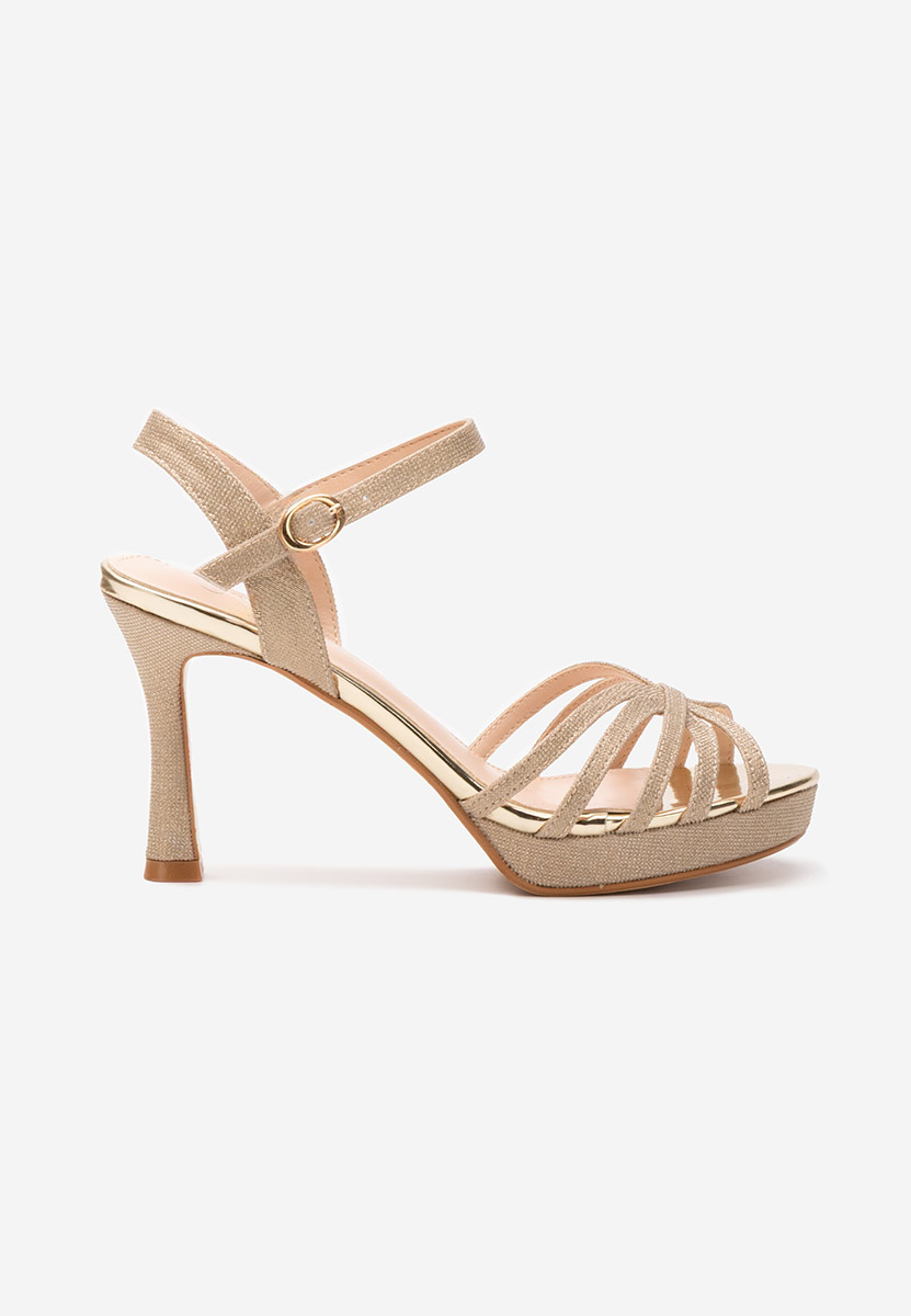 Sandale elegante cu toc Jody aurii