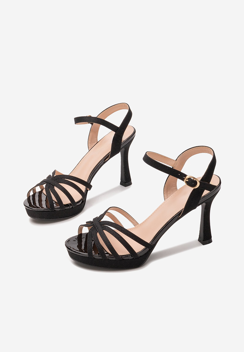 Sandale elegante cu toc Jody negre