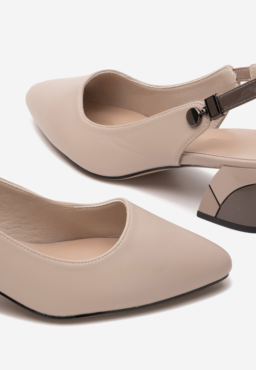 Pantofi slingback Velmiria kaki