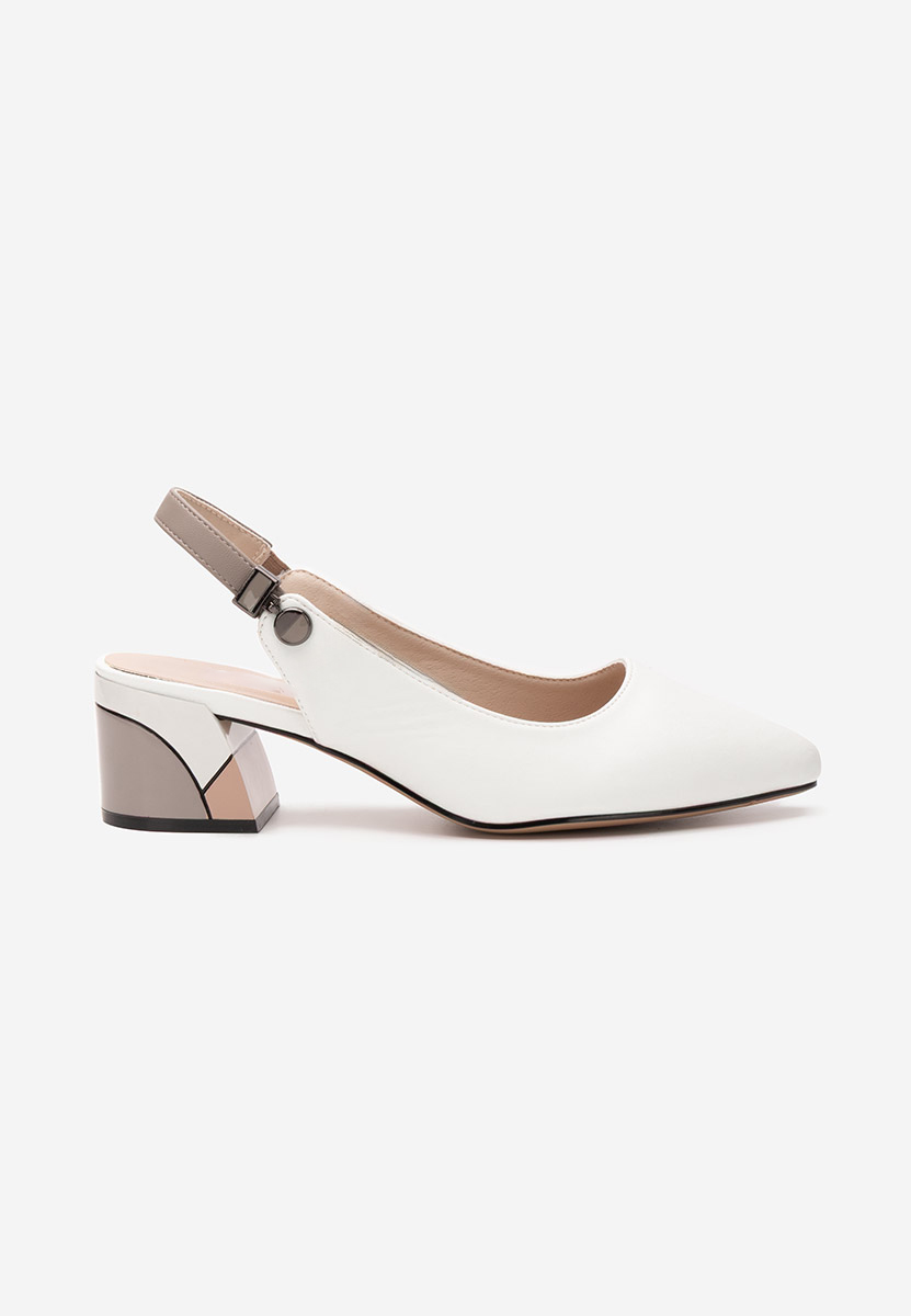 Pantofi slingback Velmiria albi