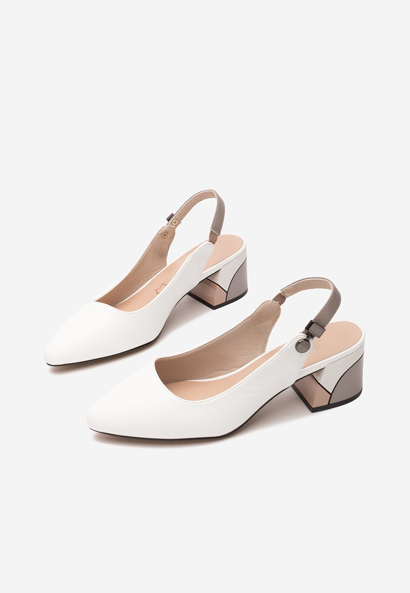 Pantofi slingback Velmiria albi