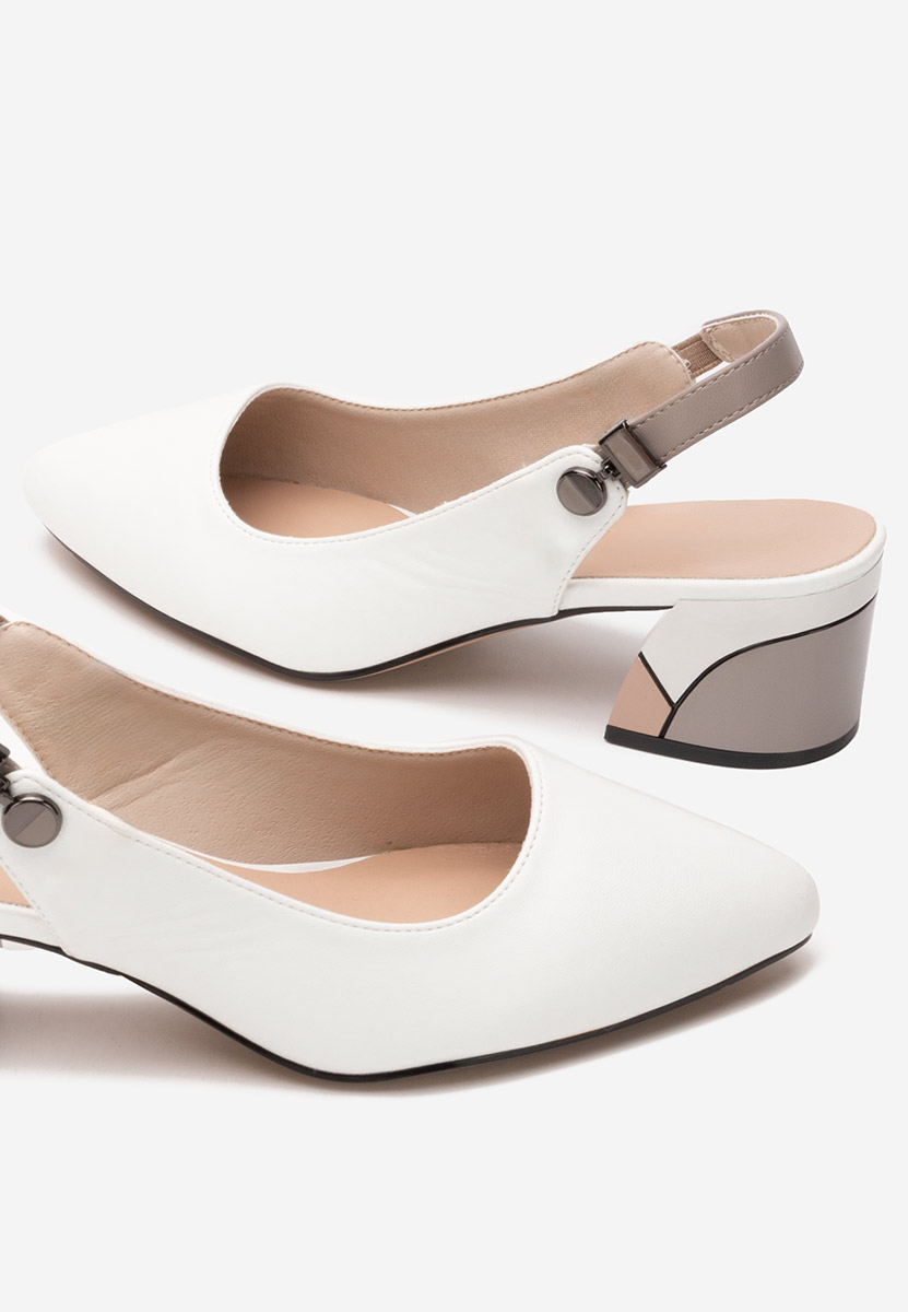 Pantofi slingback Velmiria albi
